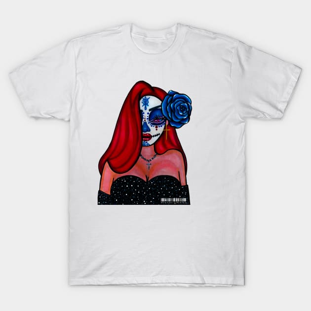 Jessica Rabbit Day of the Dead T-Shirt by Zenpaistudios